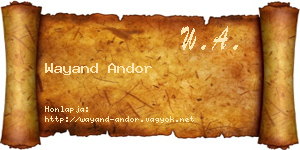 Wayand Andor névjegykártya