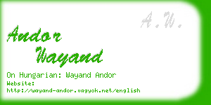 andor wayand business card